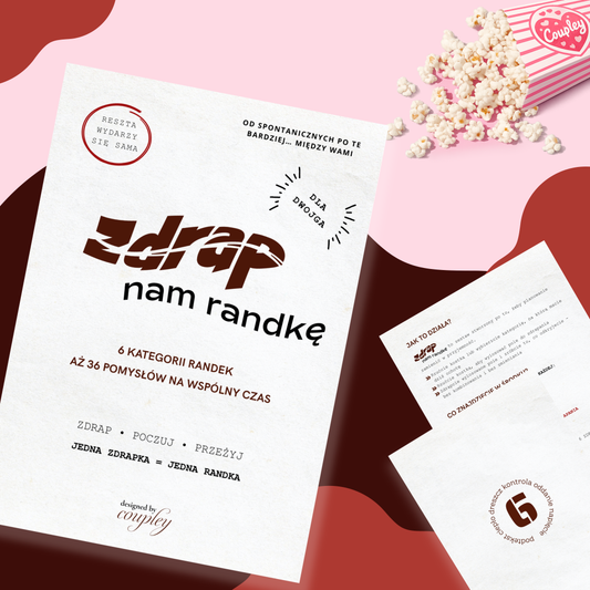 Gra zdrapka dla par - 6 kategorii randek - 6 różnych pomysłów