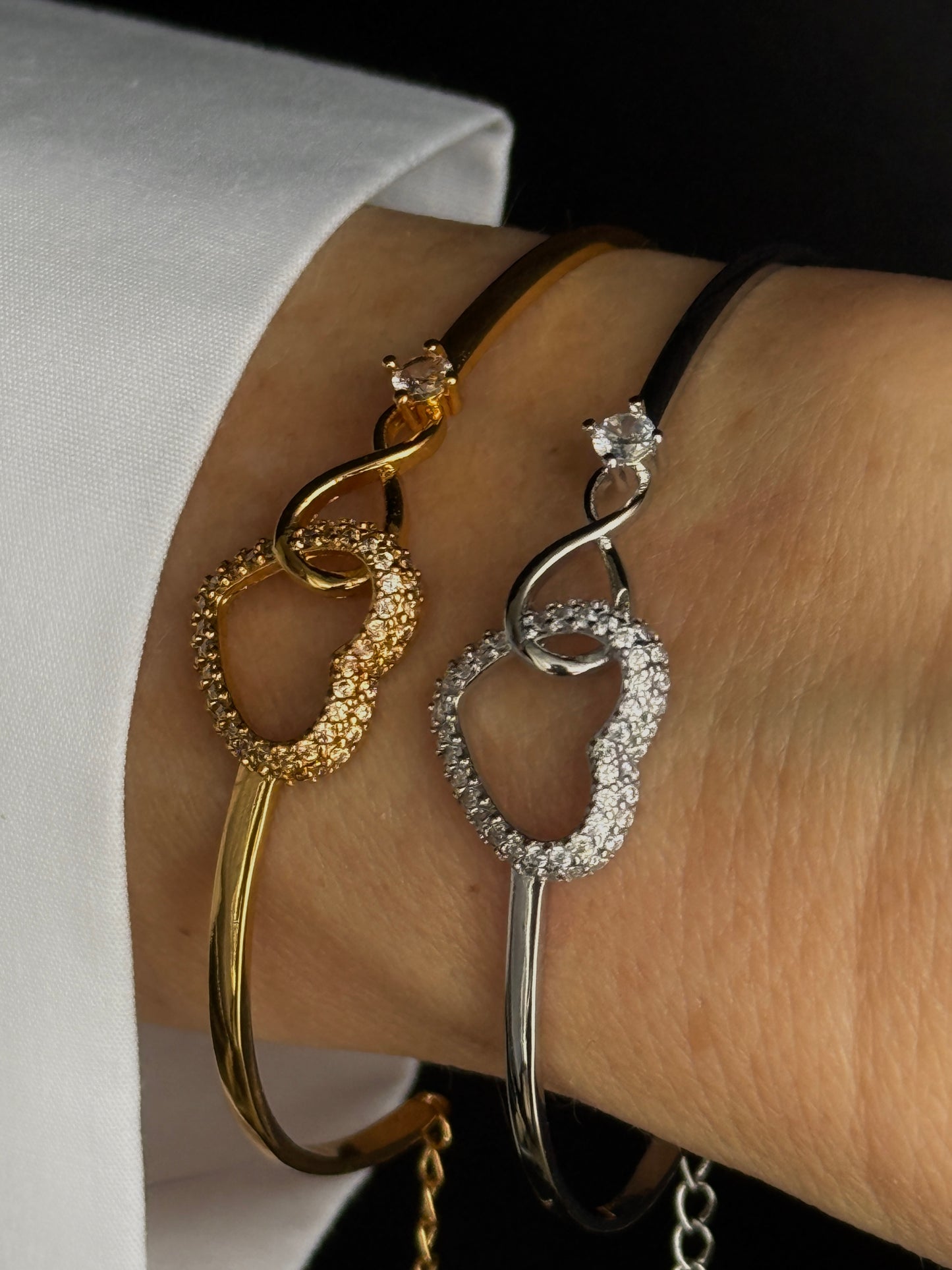 Złota bransoletka z sercem – pozłacana 18K złotem, elegancki prezent + kartka z wyznaniem